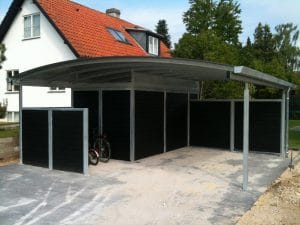 Stål carport med redskabsrum - Carporte